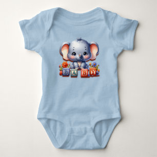 Baby Elephant Speller Romper