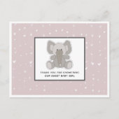 Baby Elephant String Hearts Baby shower Dank u Briefkaart (Voorkant)