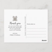 Baby Elephant String Hearts Baby shower Dank u Briefkaart (Achterkant)