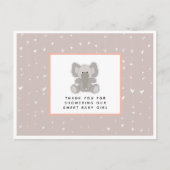 Baby Elephant String Hearts Baby shower Dank u Briefkaart (Voorkant)