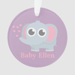 Baby Elephant with Love Girls Nursery Room Decor Ornament