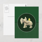 Baby Elephant & Yellow Duck Briefkaart (Voorkant / Achterkant)