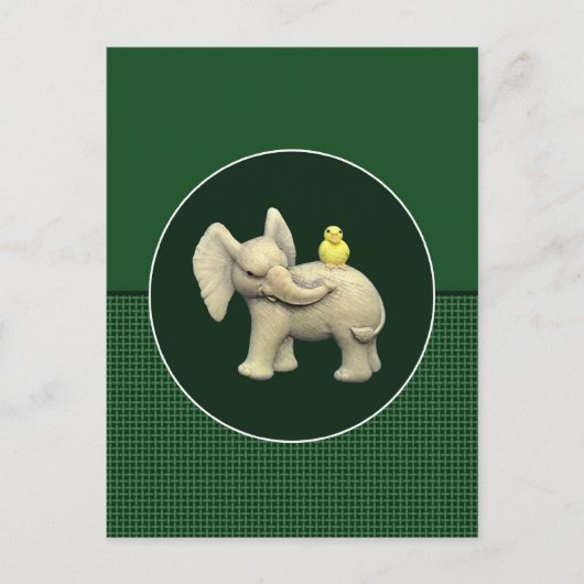 Baby Elephant & Yellow Duck Briefkaart (Voorkant)