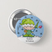 Baby Elf -gepersonaliseerd !st Christmas Ronde Button 5,7 Cm (Voorkant /achterkant)