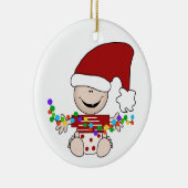 Baby Elf met lamphuis Keramisch Ornament (Rechts)