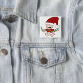 Baby Elf met lampjes Tshirts en geschenken Vierkante Button 5,1 Cm (In situ)