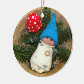 Baby Elf, Toadstool: Polymeer-klepbeeldhouwwerken Keramisch Ornament (Links)