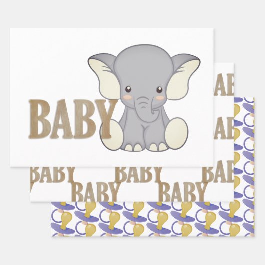 Baby-elfant en Pacifier Inpakpapier Vel (Set)