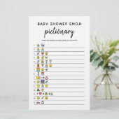 Baby Emoji Minimalistisch Baby shower Game (Staand voorkant)