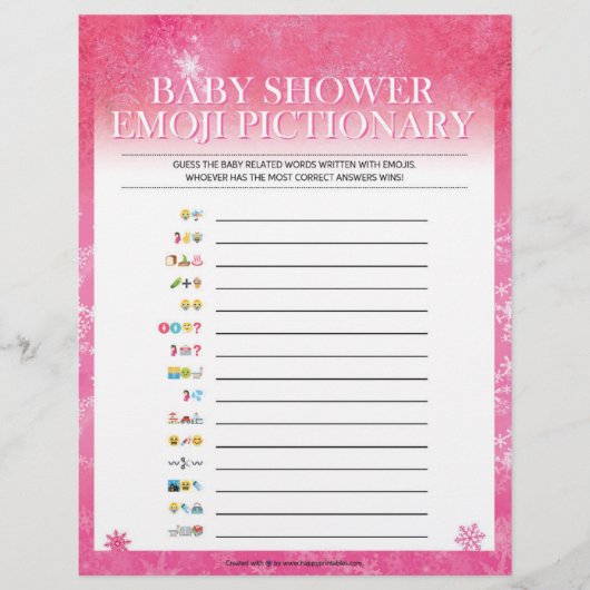Baby Emoji Pictionary [Snowy Pink] Briefhoofd (Voorkant)