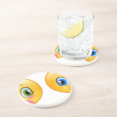 baby emojis zandsteen onderzetter (Zijkant)