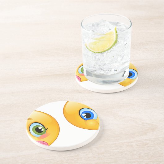 baby emojis zandsteen onderzetter (Zijkant)