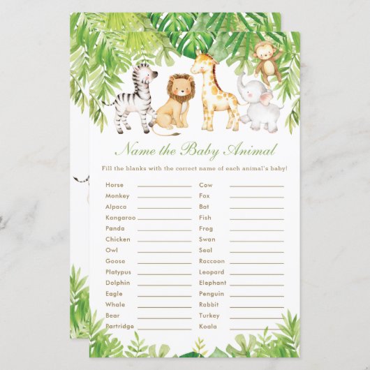 Baby en adviezen voor oerwouden (Voorkant / Achterkant)