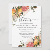 Baby en Fleur | Invitation à la Baby Shower Citrus (Devant)
