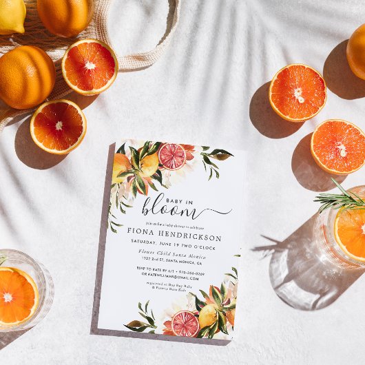 Baby en Fleur | Invitation à la Baby Shower Citrus