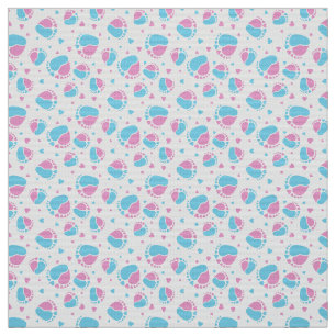 Baby en harten in blauwe en roze kleur stof