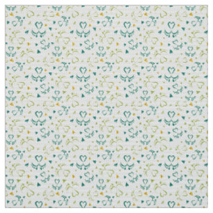Baby en harten in groene kleur stof