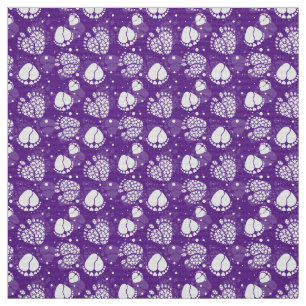 Baby- en hartenpatroon in paarse kleur stof
