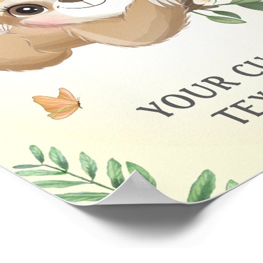 Baby- en Moederluiaards Baby Shower Strooien Kraam Poster (Hoek)