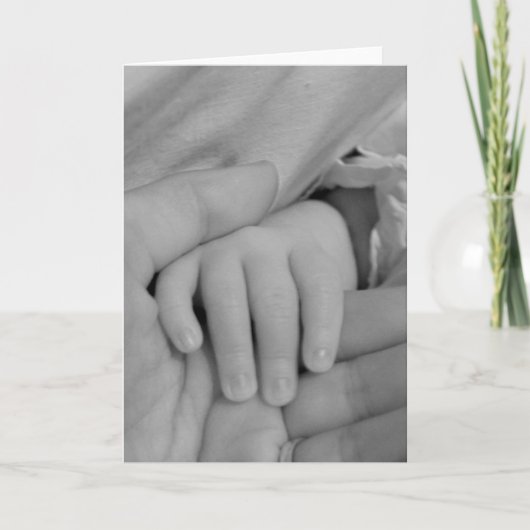 Baby en papa Holding Hands Kaart (Voorkant)