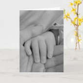 Baby en papa Holding Hands Kaart (Gele Bloem)