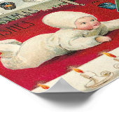 Baby en speelgoed met kerstwens poster (Hoek)