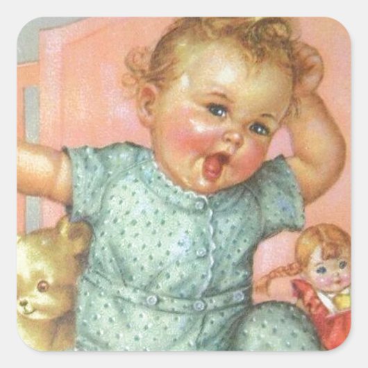 Baby en speelgoed Vierkante Sticker (Voorkant)
