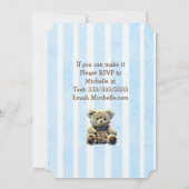 Baby en Teddy Bear Boys Baby shower Uitnodiging (Achterkant)