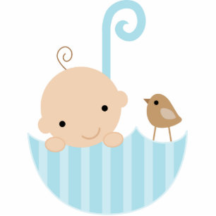Baby en vogel in de Umbrella Cake Topper Staand Fotobeeldje