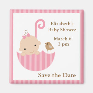 Baby en Vogel in Paraplu Magneet