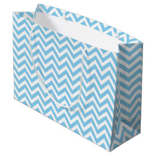 Baby en Wit Middelgrote Grootte Horizontale Chevro Groot Cadeauzakje