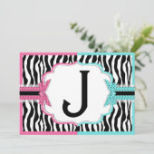 Baby- en zebraafdruk kaart (Staand voorkant)