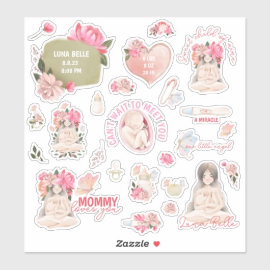Baby- en zwangerschapsvinylstickers sticker (Vel)