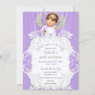 Baby Engel Lavendel Zilver Licht Huidskleur Kaart