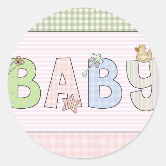 Baby- Envelopzegels: zoet Baby Ronde Sticker (Voorkant)