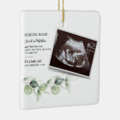 Baby Eucalyptus Botanische Zwangerschap Aankondigi Keramisch Ornament (Rechts)