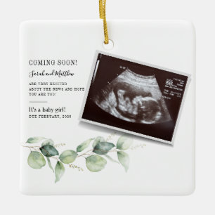 Baby Eucalyptus Botanische Zwangerschap Aankondigi Keramisch Ornament