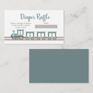 Baby Express Train Boy Baby shower Luier Raffle Informatiekaartje