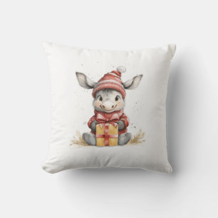 Baby Ezel in rood en wit Pet cadeau Kussen