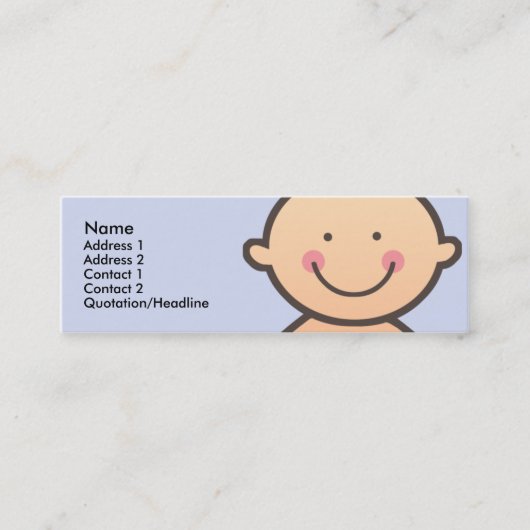 Baby Face Blue Skinny Profile Cards Mini Visitekaartje (Voorkant)