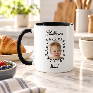 Baby Face Foto Papa Verjaardag Koffie Mok