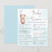 Baby Facts Trivia Game Baby shower Teddy Bear (Voorkant / Achterkant)