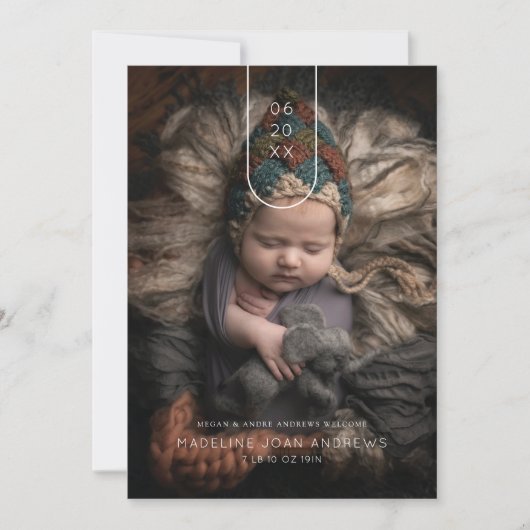 Baby Faire-part Arc Moderne Date Multi Photo (Devant)