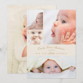 Baby Faire-part de naissance 5 Collage Little Love (Devant / Derrière)