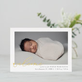 Baby Faire-part Welcome Script (Debout devant)