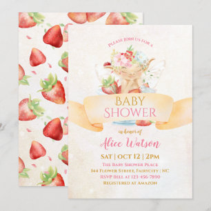 Baby Fairy Delicate Girly Baby shower Invitation Kaart