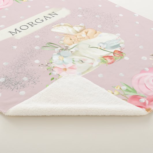 baby Fairy schattige tuin betoverd monogram sherpa Sherpa Deken (3/4)