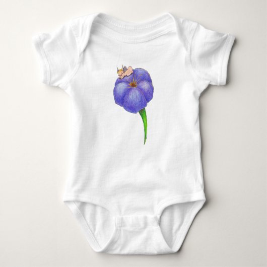 Baby Fairy Slapen op een Morning Glory. Romper (Voorkant)