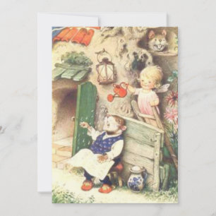 Baby fantastische griep met tandwieltjes Feestdagenkaart