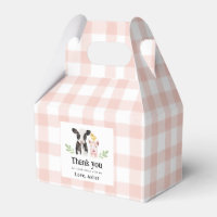 Baby Farm Animals Pink Gingham